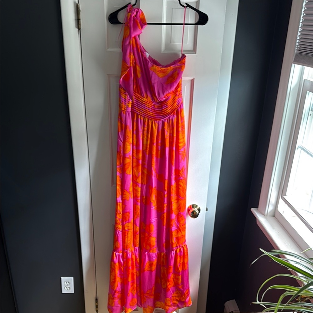 Sugarlips One Shoulder Dress - Pink and Orange